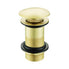 Ajax Unslotted Mushroom Click Clack Basin Waste Brushed brass