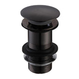 Ajax Unslotted Mushroom Click Clack Basin Waste matt black