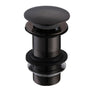 Ajax Unslotted Mushroom Click Clack Basin Waste matt black