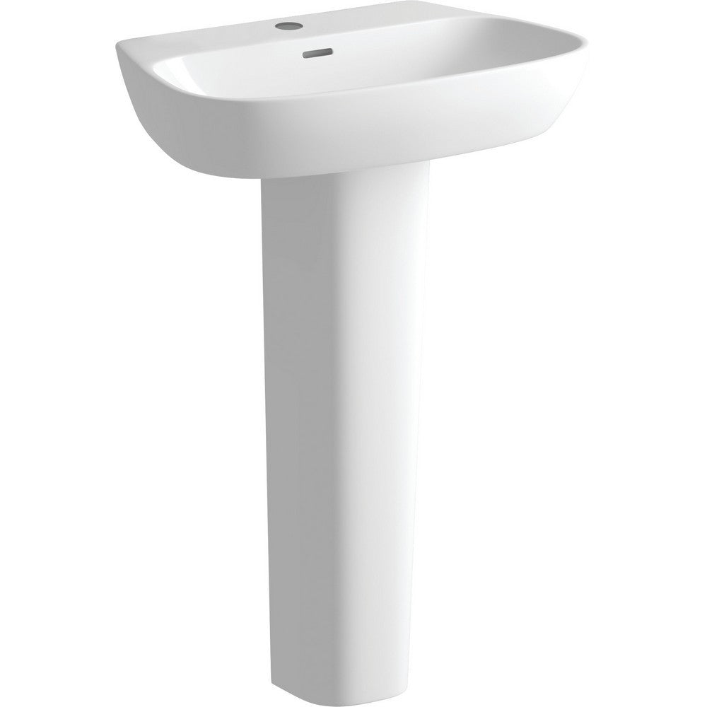 Ajax Weelsby 600mm 1TH Basin and Full Pedestal 