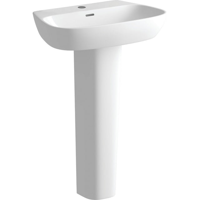 Ajax Weelsby 600mm 1TH Basin and Full Pedestal 