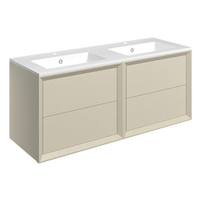 Ajax Yarborough 1210mm Wall Hung Vanity Unit with 2TH Basin in Matt Cotton