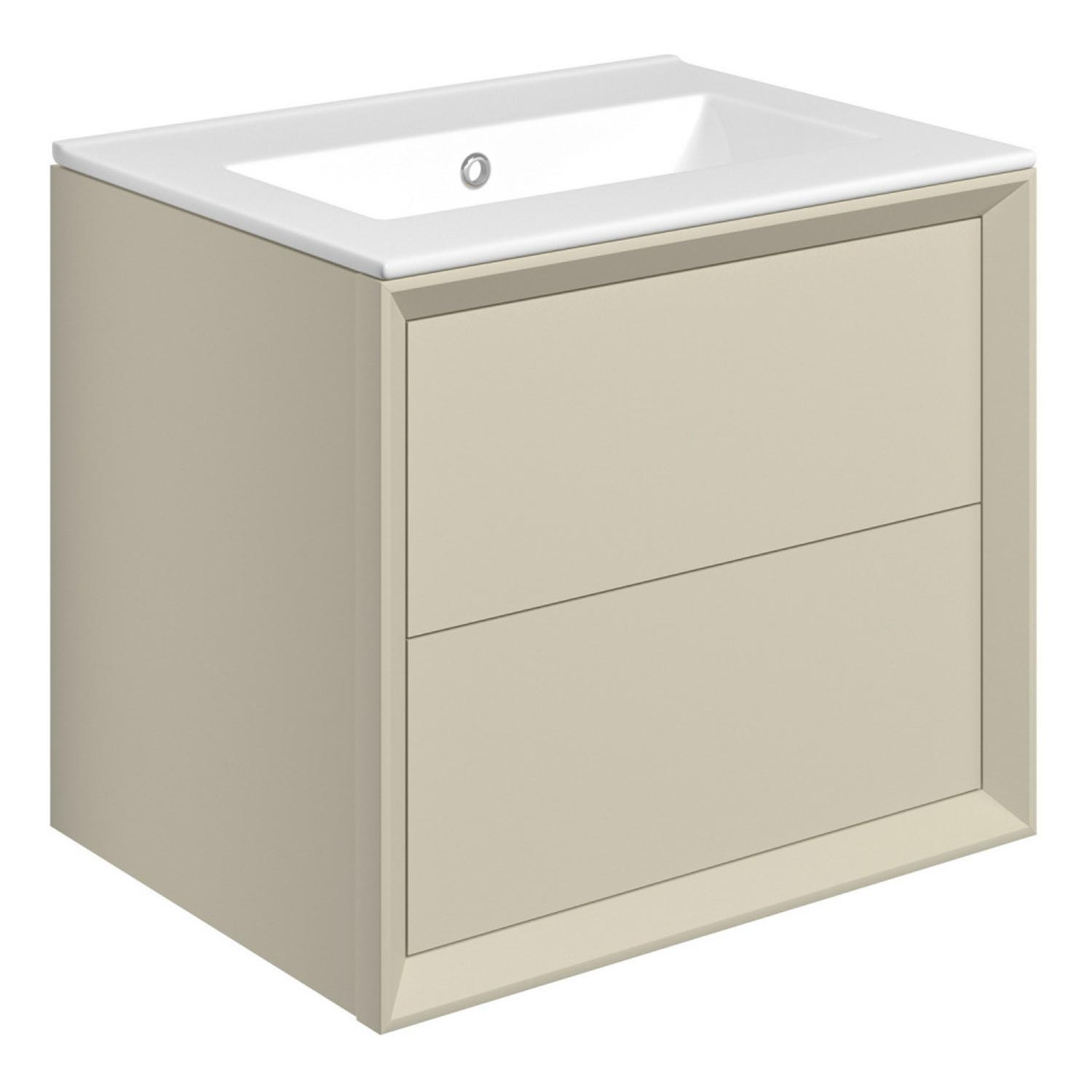 Ajax Yarborough 615mm Wall Hung Vanity Unit with 0TH Basin in Matt Cotton
