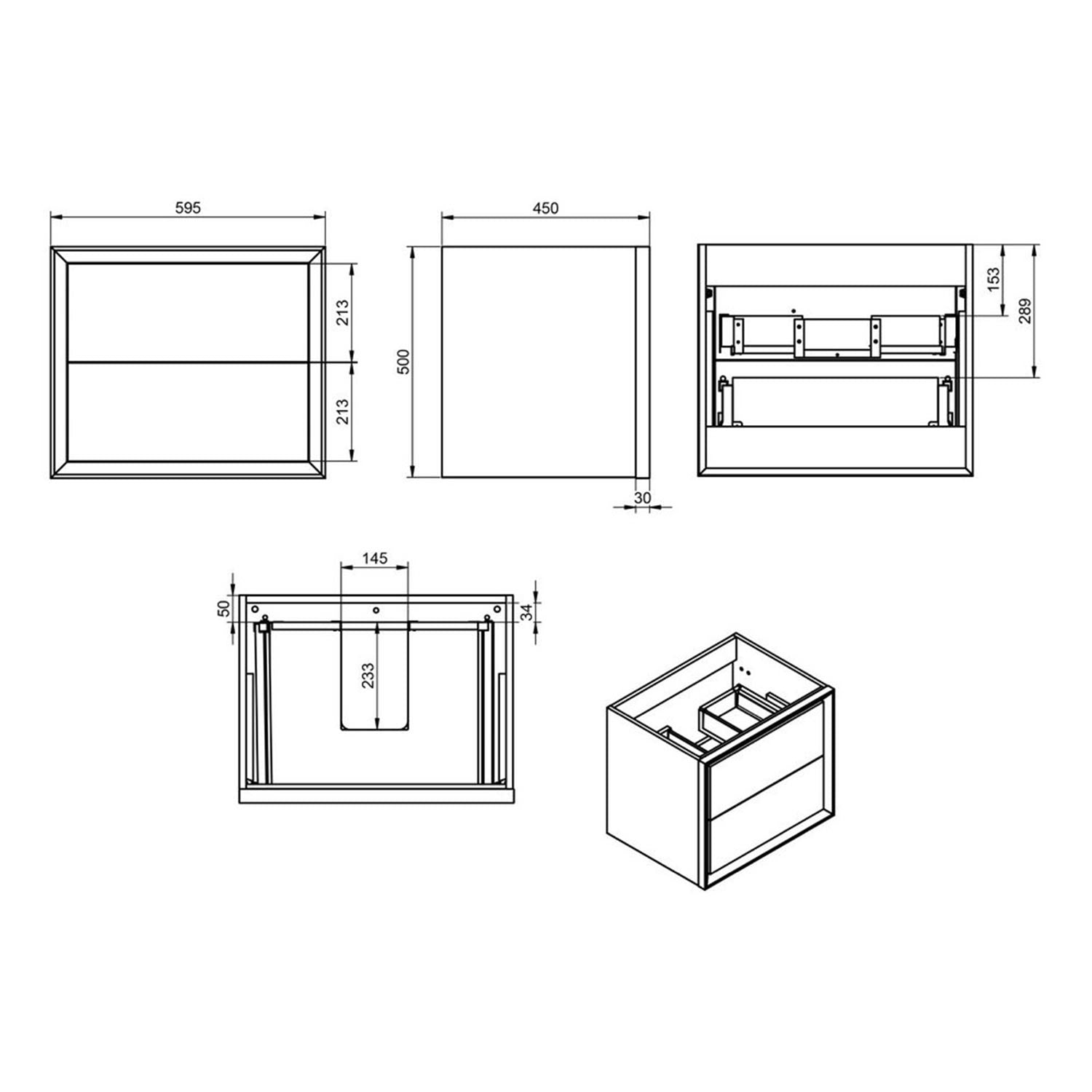 Ajax Yarborough 615mm Wall Hung Vanity Unit with 1TH Basin in Matt Cotton lifestyle dimensions