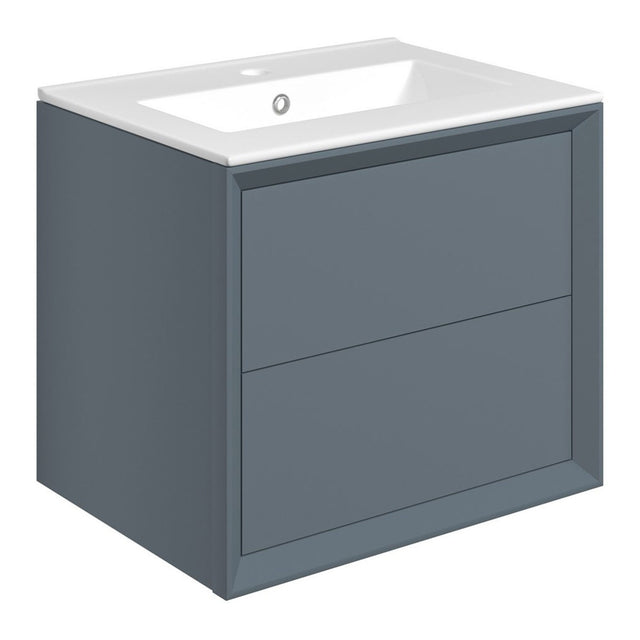 Ajax Yarborough 615mm Wall Hung Vanity Unit with 1TH Basin in Matt Storm Blue