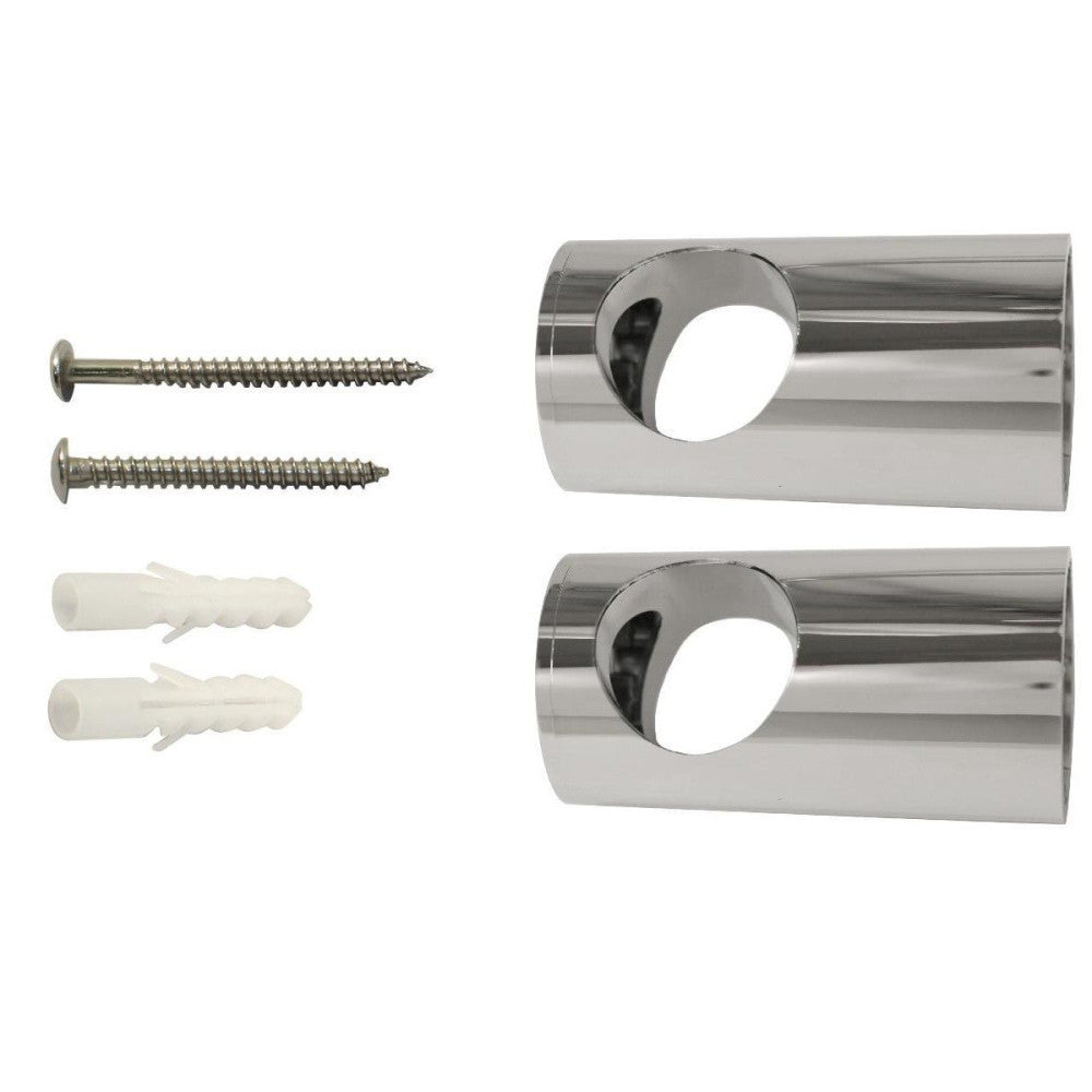 Aqualisa 25mm Chrome Adjustable Rail Ends Including Fixings