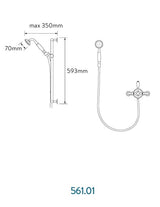 Aqualisa Aquatique Exposed Adjustable Shower Head Kit in Chrome dimensions