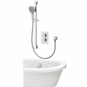 Aqualisa Dream Mixer Shower Square Dual Outlet with Adjustable Head and Bath Filler DRMDCV2.ADBTX.SQR