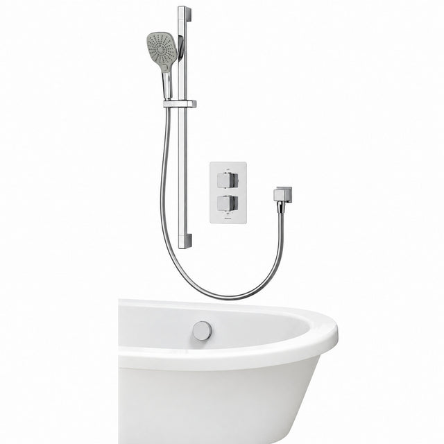 Aqualisa Dream Mixer Shower Square Dual Outlet with Adjustable Head and Bath Filler DRMDCV2.ADBTX.SQR