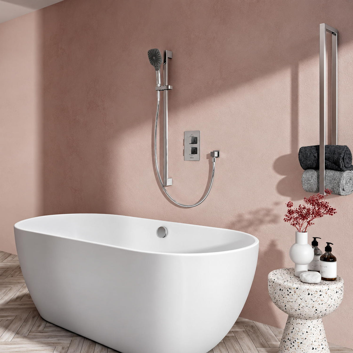 Aqualisa Dream Mixer Shower Square Dual Outlet with Adjustable Head and Bath Filler Lifestyle DRMDCV2.ADBTX.SQR