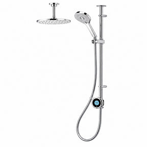 Aqualisa Optic Q Smart Exposed Gravity Pumped Shower with Adjustable and Ceiling Fixed Heads OPQ.A2.EV.DVFC.23