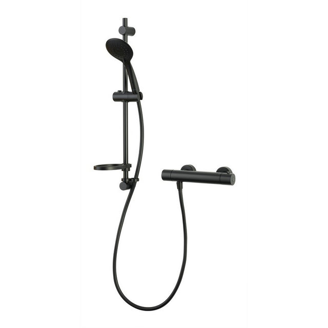 Aqualisa Safe Touch Round Bar Valve Shower in Matt Black RNDSBV1.MB