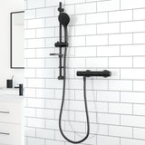 Aqualisa Safe Touch Round Bar Valve Shower in Matt Black Lifestyle RNDSBV1.MB
