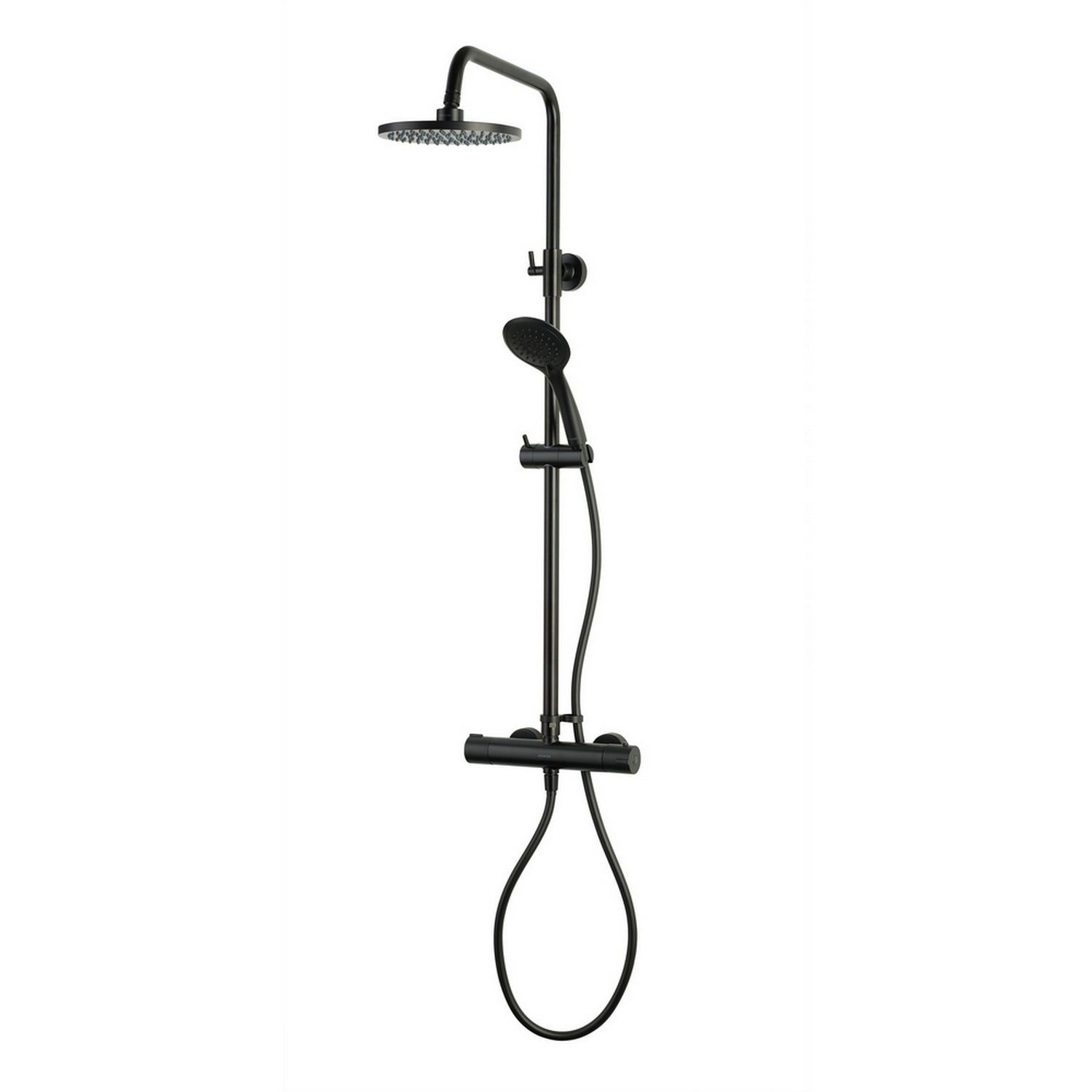 Aqualisa Safe Touch Shower Column with Adjustable Head in Matt Black RNDSCBV2.MB
