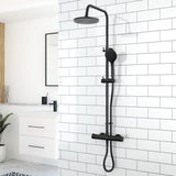 Aqualisa Safe Touch Shower Column with Adjustable Head in Matt Black Lifestyle RNDSCBV2.MB