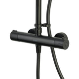 Aqualisa Safe Touch Shower Column with Adjustable Head in Matt Black Valve RNDSCBV2.MB