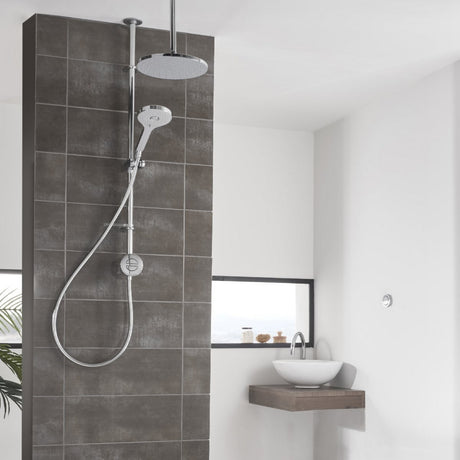 Aqualisa Unity Q Smart Exposed HP Combi Shower with Adjustable and Ceiling Fixed Heads Lifestyle UTQ.A1.EV.DVFC.23