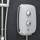 Aqualisa eMotion Arctic White Electric Shower Closeup