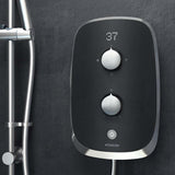Aqualisa eMotion Space Grey Electric Shower Closeup