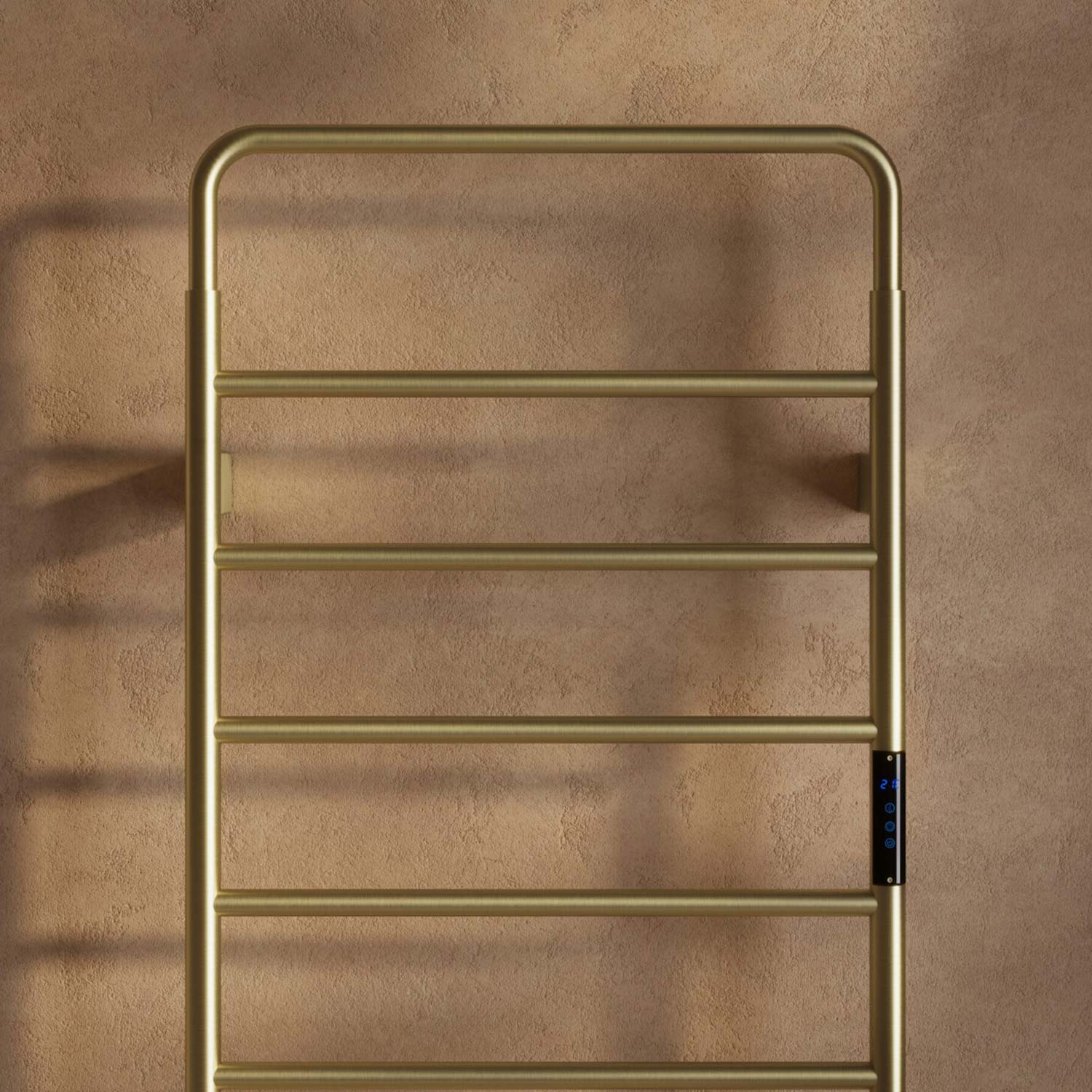 Aura 1200 x 500mm Electric Heated Towel Rail in Brushed Brass 3