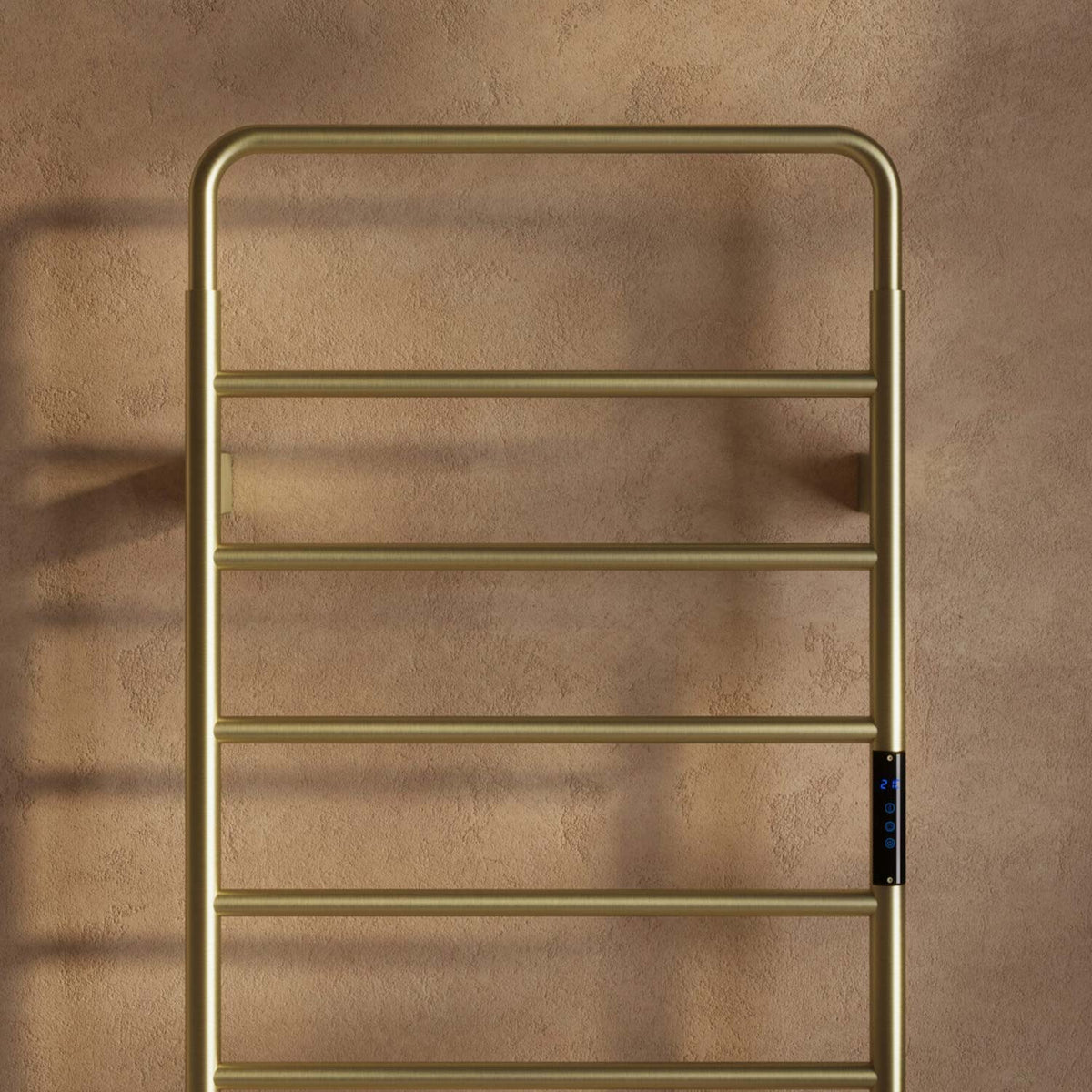 Aura 1200 x 500mm Electric Heated Towel Rail in Brushed Brass 3