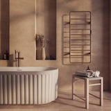 Aura 1200 x 500mm Electric Heated Towel Rail in Brushed Bronze lifestyle