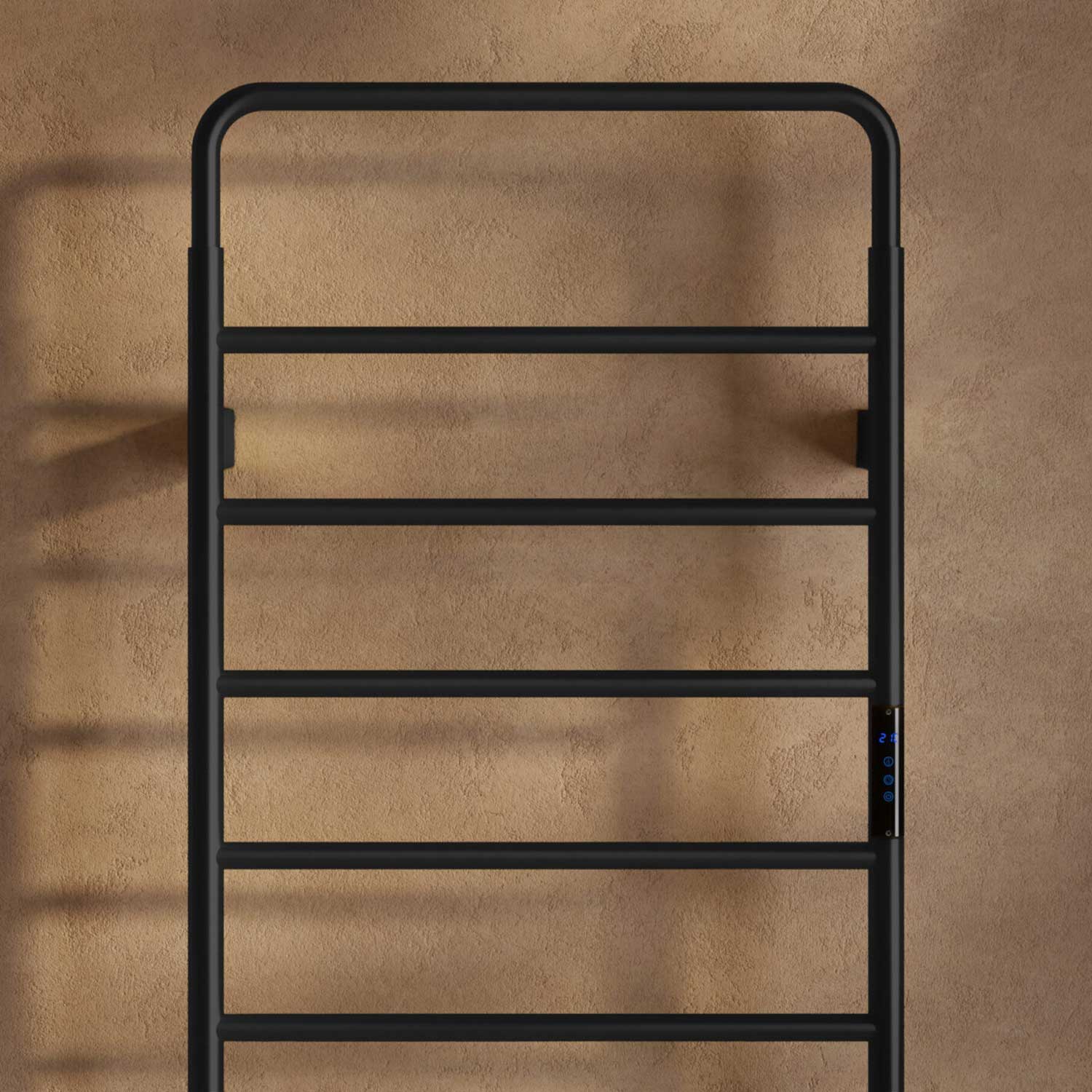 Aura 1200 x 500mm Electric Heated Towel Rail in Matt Black
