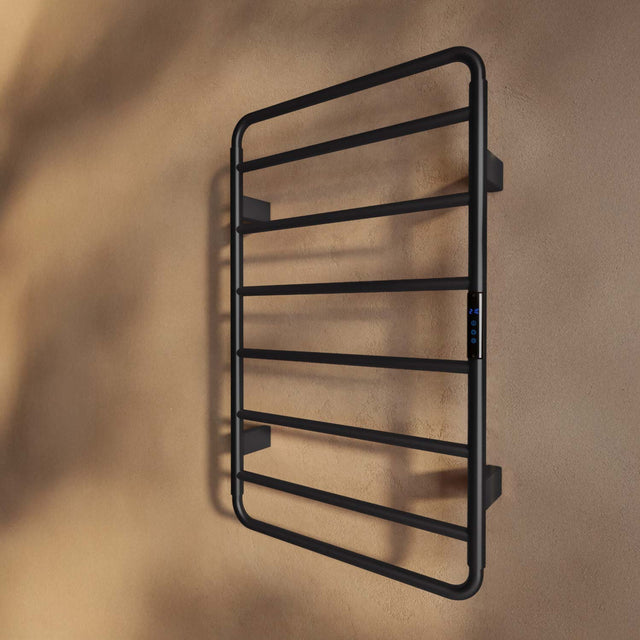 Aura 800 x 500mm Electric Heated Towel Rail in Matt Black 4