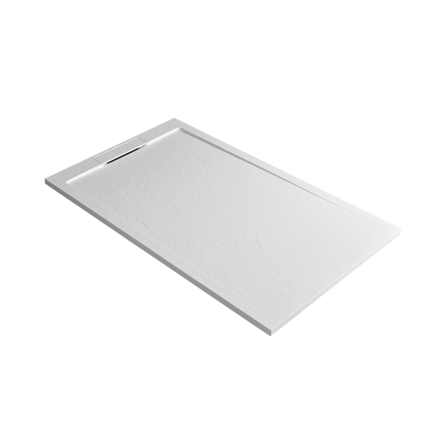 Azura Slate Rectangular Shower Tray in Matt White