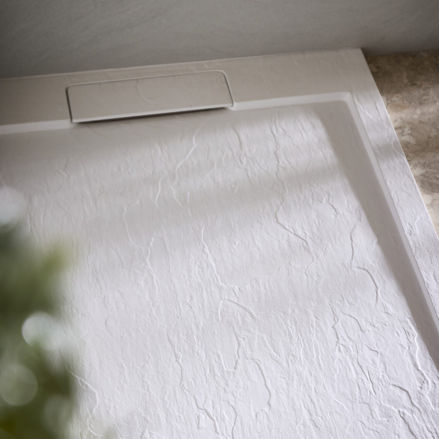 Azura Slate Rectangular Shower Tray in Matt White lifestyle 3