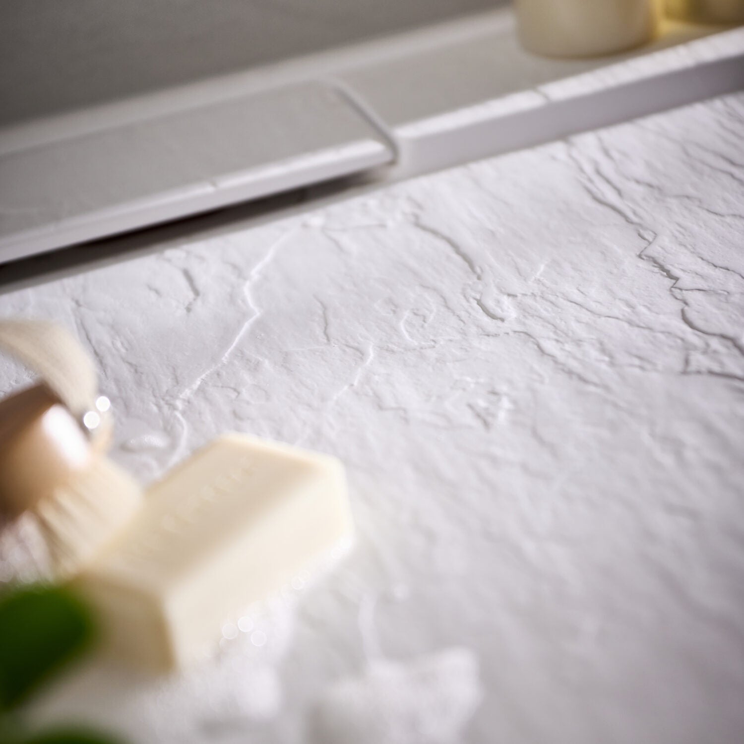 Azura Slate Rectangular Shower Tray in Matt White lifestyle 4