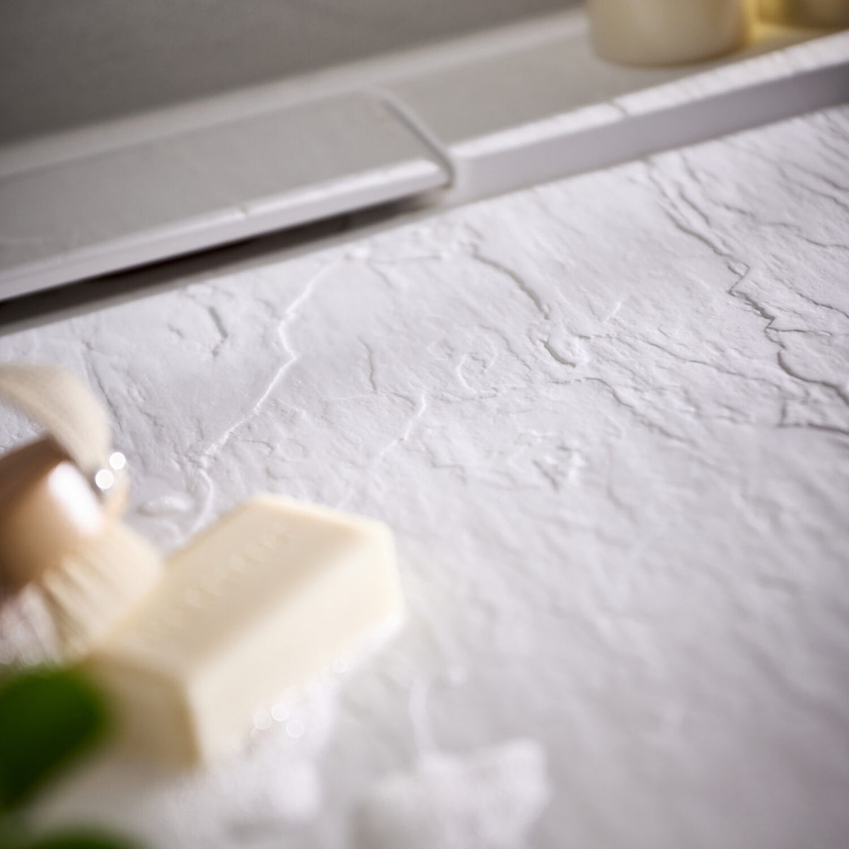 Azura Slate Rectangular Shower Tray in Matt White lifestyle 4
