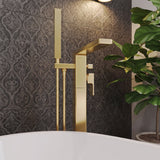 Calvarra Vector Freestanding Bath Shower Mixer in Brushed Brass