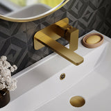 Calvarra Vector Wall Mounted 2TH Basin Mixer in Brushed Brass