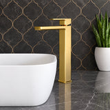 Calvarra Vector High Rise Basin Mixer in Brushed Brass