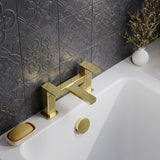 Calvarra Vector Bath Filler in Brushed Brass