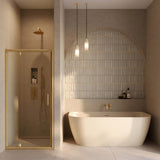 Bay 1700 x 800mm Freestanding Back to Wall Bath in Matt Stone