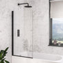 Beaufort 6mm Hinged Straight Bath Screen Black