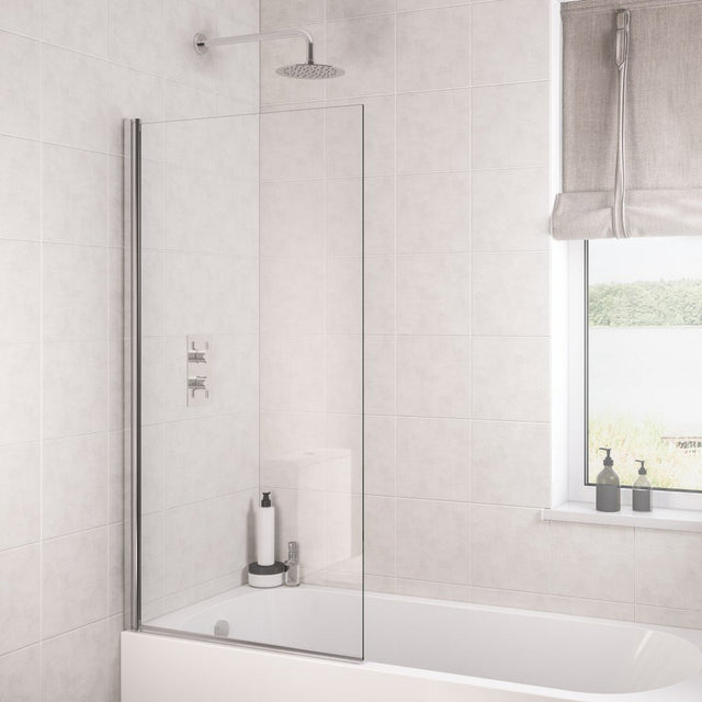 Beaufort 6mm Hinged Straight Bath Screen Chrome