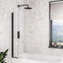 Beaufort 6mm Straight 300 x 1400mm Designer Bath Screen in matt black