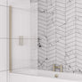 Beaufort 6mm Straight Fluted Bath Screen Brass
