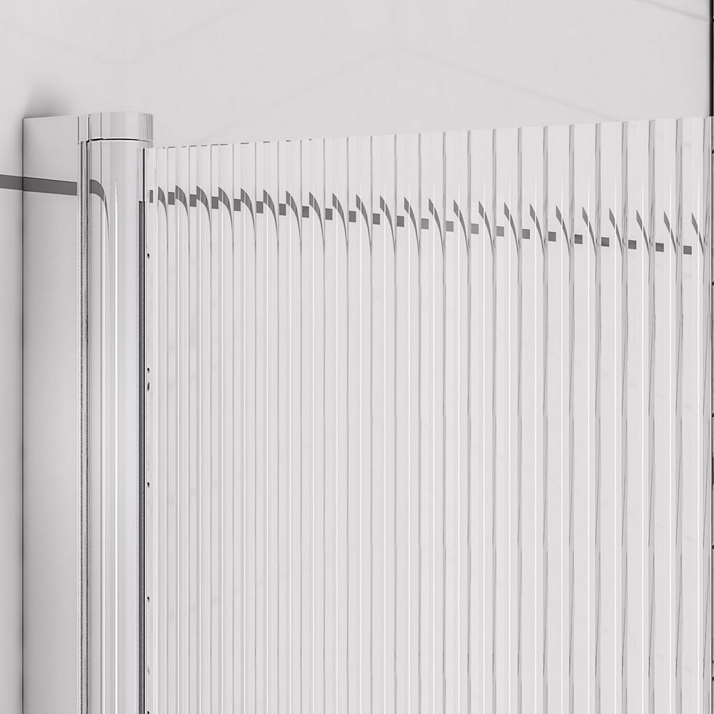 Beaufort 6mm Straight Fluted Bath Screen Chrome