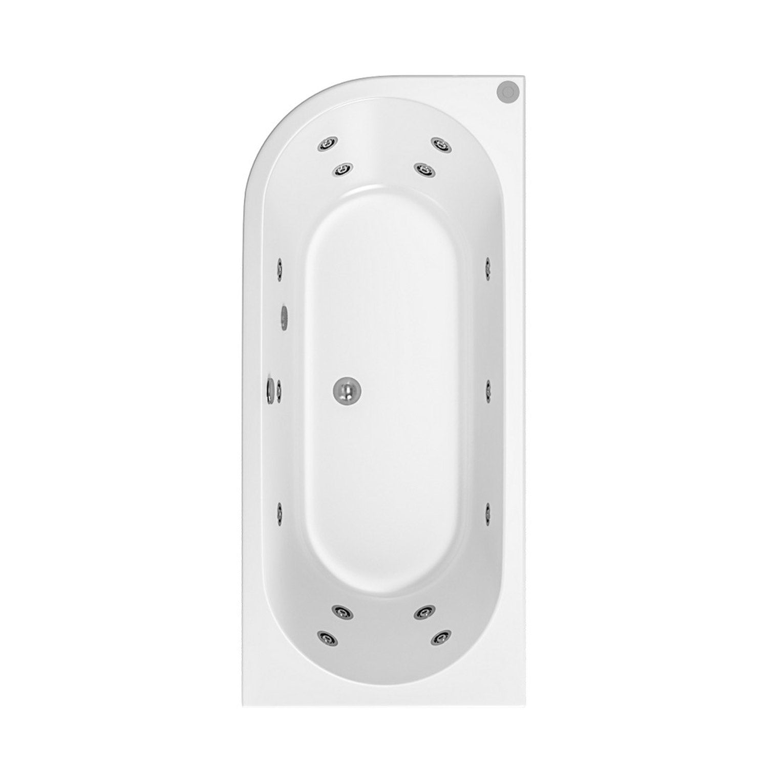 Beaufortè Biscay 1700 x 800mm 14 Jet Whirlpool Double Ended Bath right hand