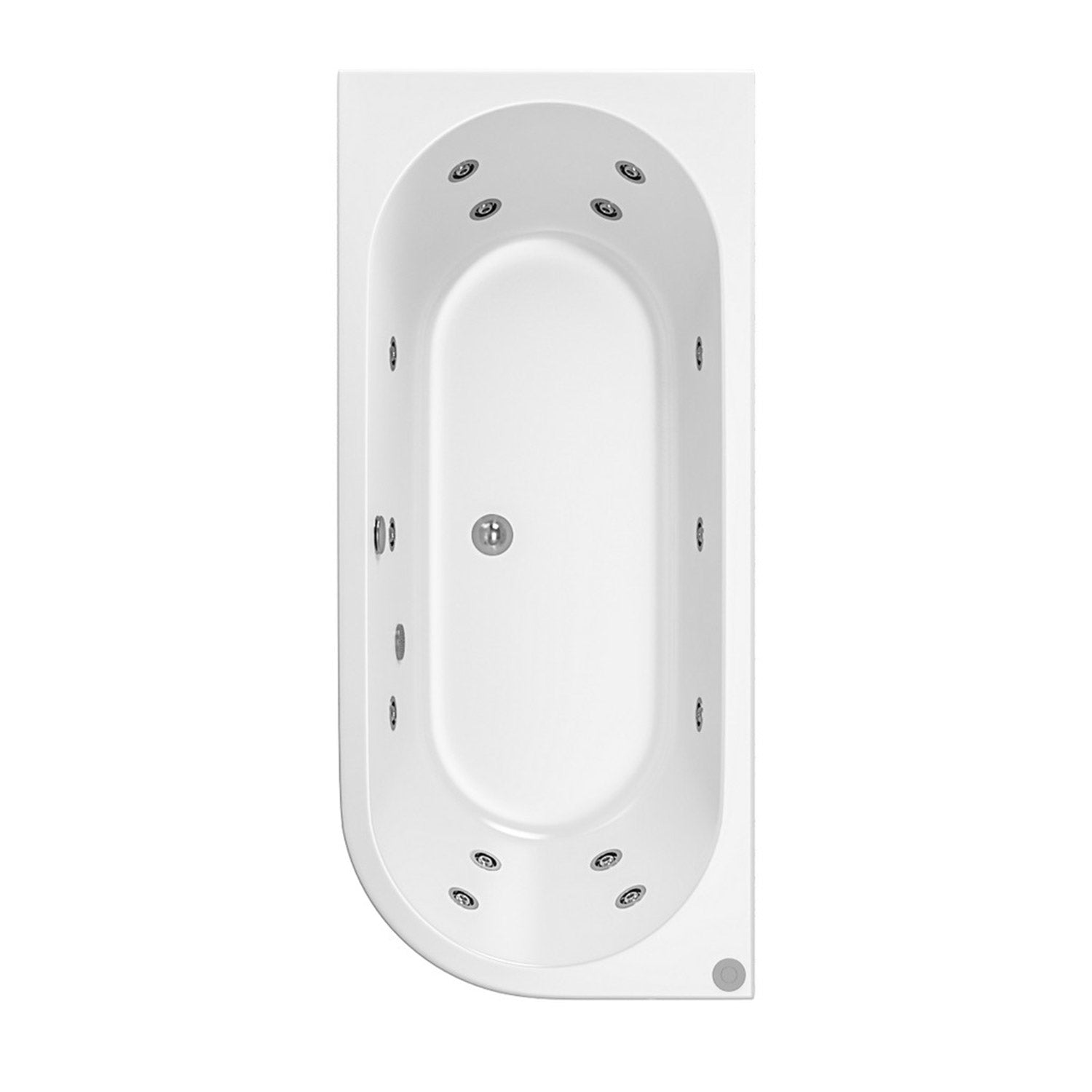 Beaufortè Biscay 1700 x 800mm 14 Jet Whirlpool Double Ended Bath left hand