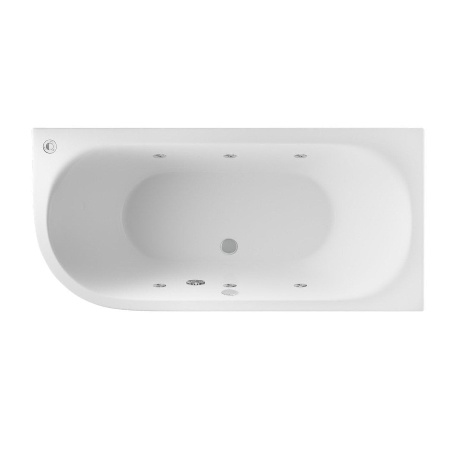 Beaufortè Biscay 1700 x 800mm 6 Jet Whirlpool Double Ended Bath right hand