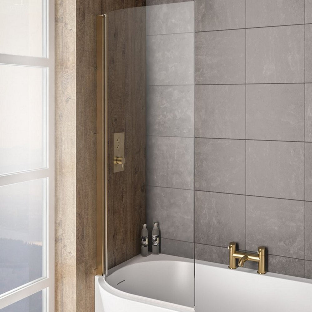 Beaufort Bray Left Hand Bath Screen Brass