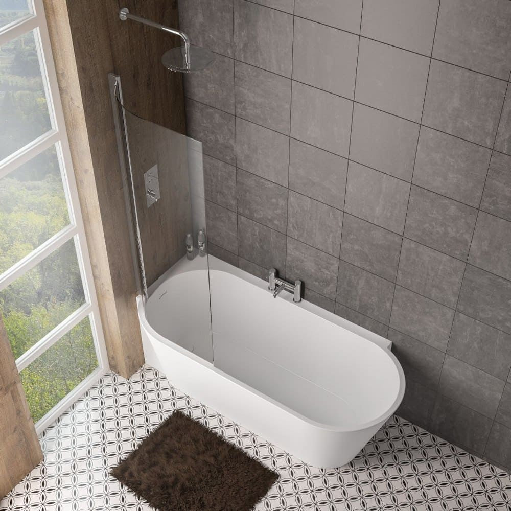 Beaufort Bray Left Hand Bath Screen Chrome