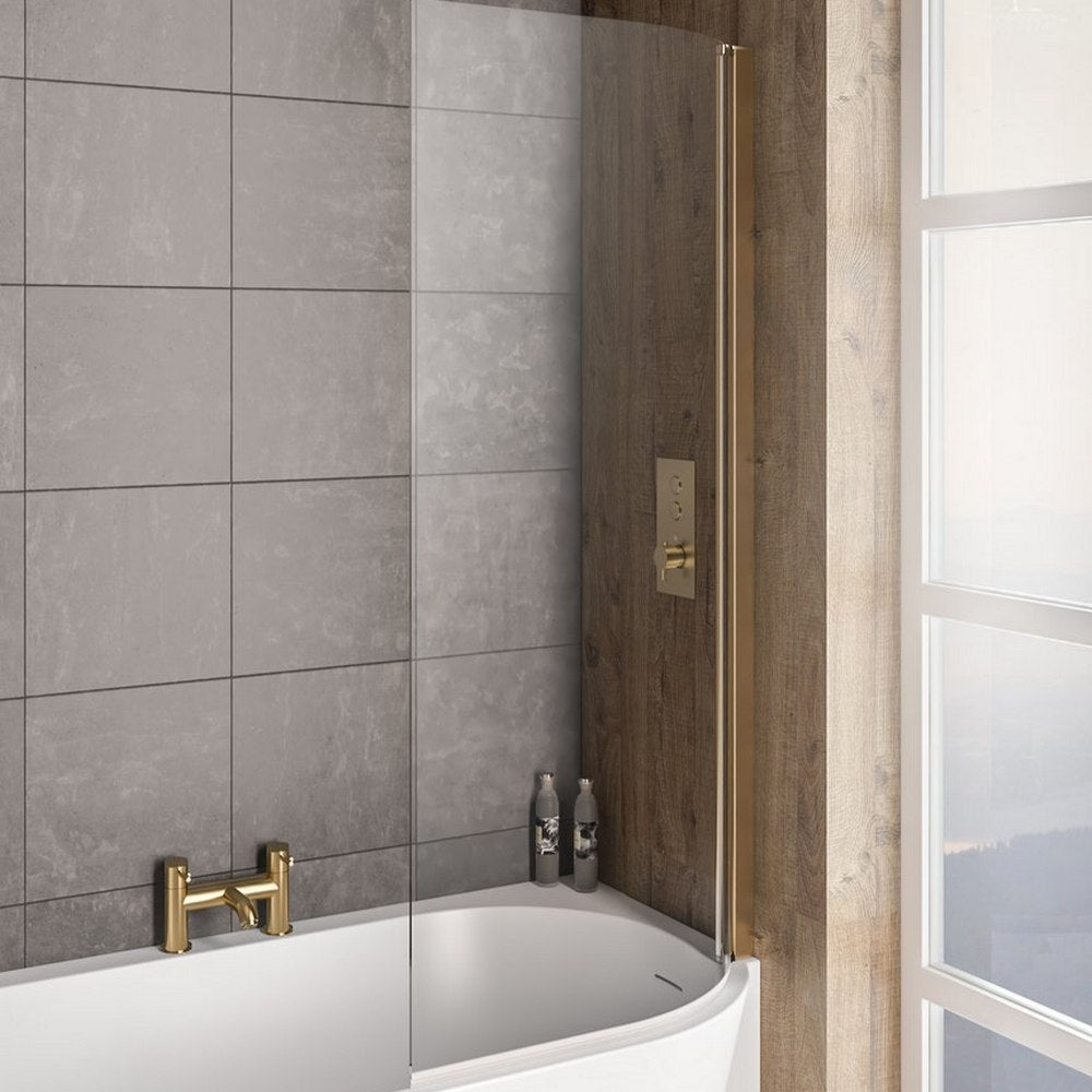 Beaufort Bray Right Hand Bath Screen Brass