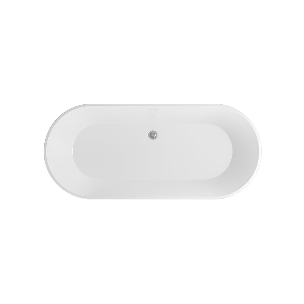Beaufort Charlton 1650 x 740mm Gloss Grey and White Freestanding Bath Top View