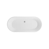 Beaufort Charlton 1650 x 740mm Gloss Grey and White Freestanding Bath Top View